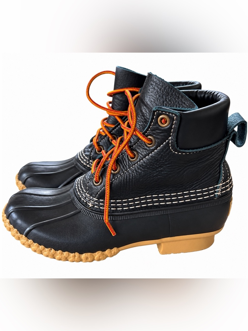 LL Bean 8" Raven Blue Thinsulate Duck Boots Women's Size 6 M Leather Duck Boots